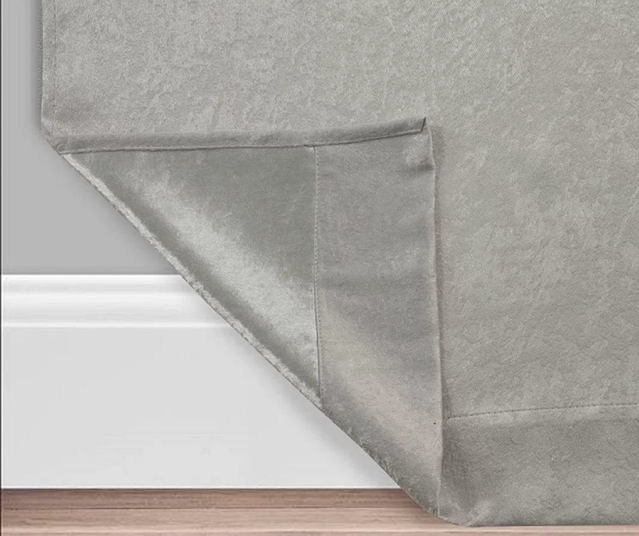 Silver Velvet Abstract Blackout Grommet Curtain Panel Pair, (84") - Image 3