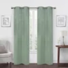 Spa Green Velvet Abstract Blackout Grommet Curtain Panel Pair, (84")