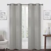 Silver Velvet Abstract Blackout Grommet Curtain Panel Pair, (84")