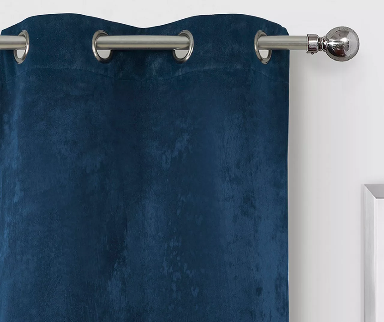 Navy Velvet Abstract Blackout Grommet Curtain Panel Pair, (84") - Image 2