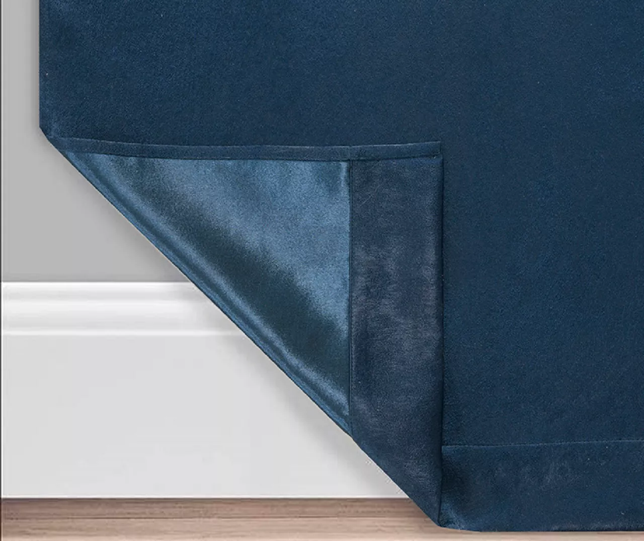 Navy Velvet Abstract Blackout Grommet Curtain Panel Pair, (84") - Image 3