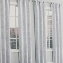 Kellie Silver Room-Darkening 4-Piece Rod Pocket Curtain Panel Set, (84")