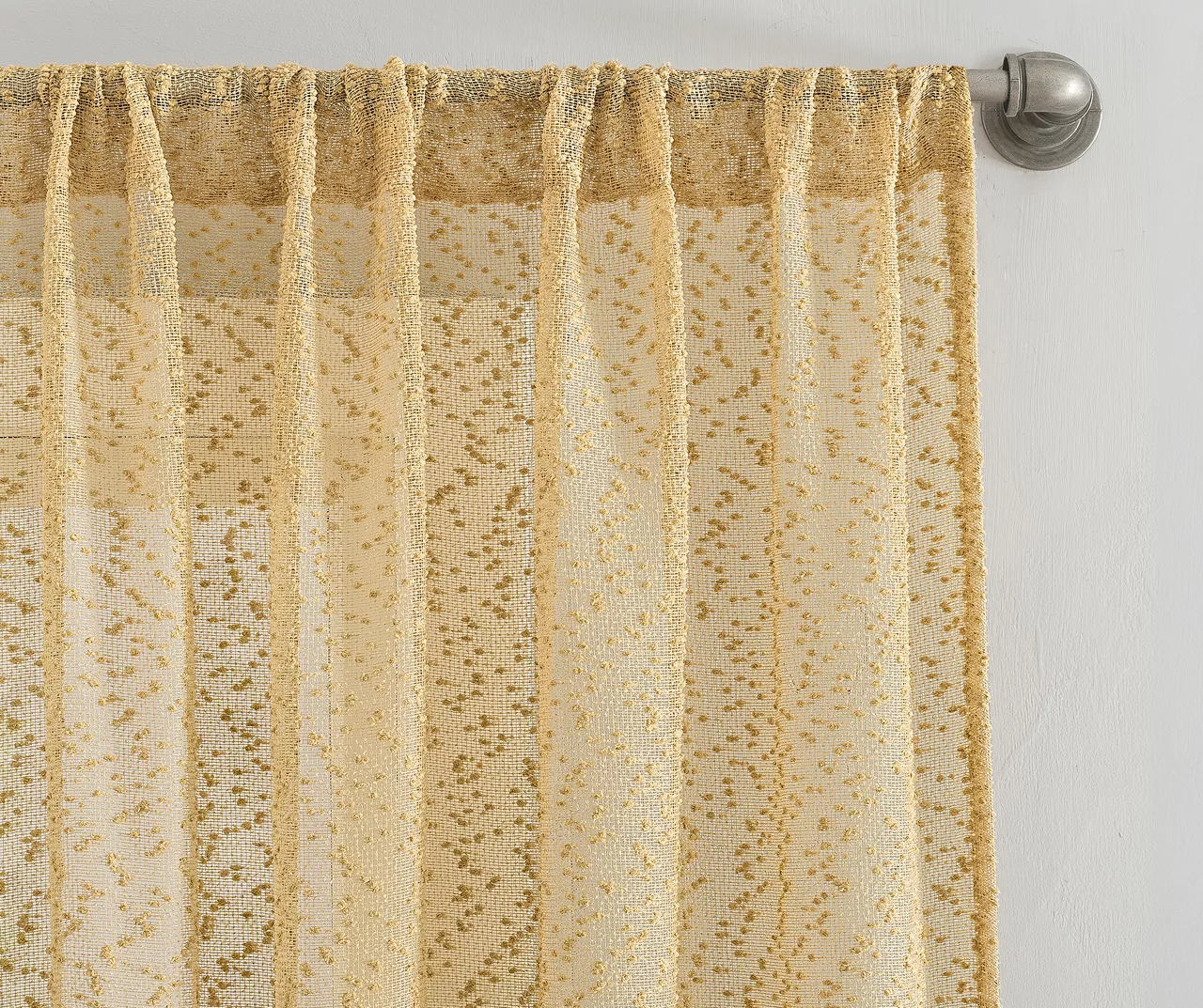 Tinsley Gold Boucle Light-Filtering Rod Pocket Curtain Panel, (84") - Image 3