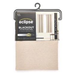 Taupe Blackout Rod Pocket Curtain Panel, (63")