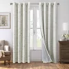 Gray Stripe Chenille Grommet Curtain Panel Pair With Blackout Lining, (84")