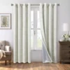 Aqua Stripe Chenille Grommet Curtain Panel Pair With Blackout Lining, (84")