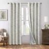 Black Stripe Chenille Grommet Curtain Panel Pair With Blackout Lining, (84")