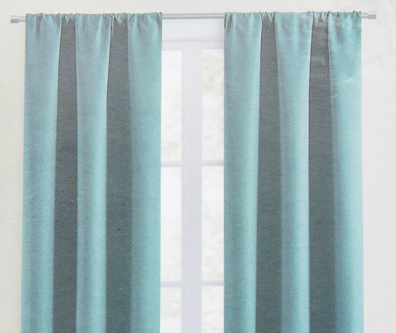 Teal Blackout Rod Pocket Curtain Panel, (63") - Image 2