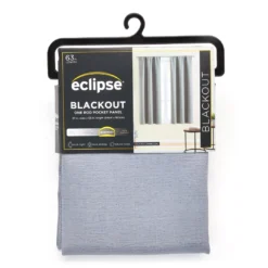 Charcoal Blackout Rod Pocket Curtain Panel, (63")