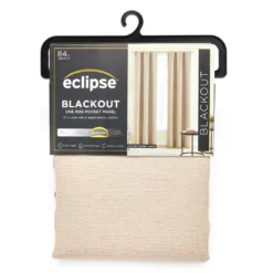 Taupe Blackout Rod Pocket Curtain Panel, (84")