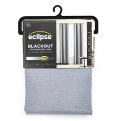 Charcoal Blackout Rod Pocket Curtain Panel, (84")