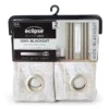 Esha Beige Botanical Blackout Grommet Curtain Panel Pair, (84")