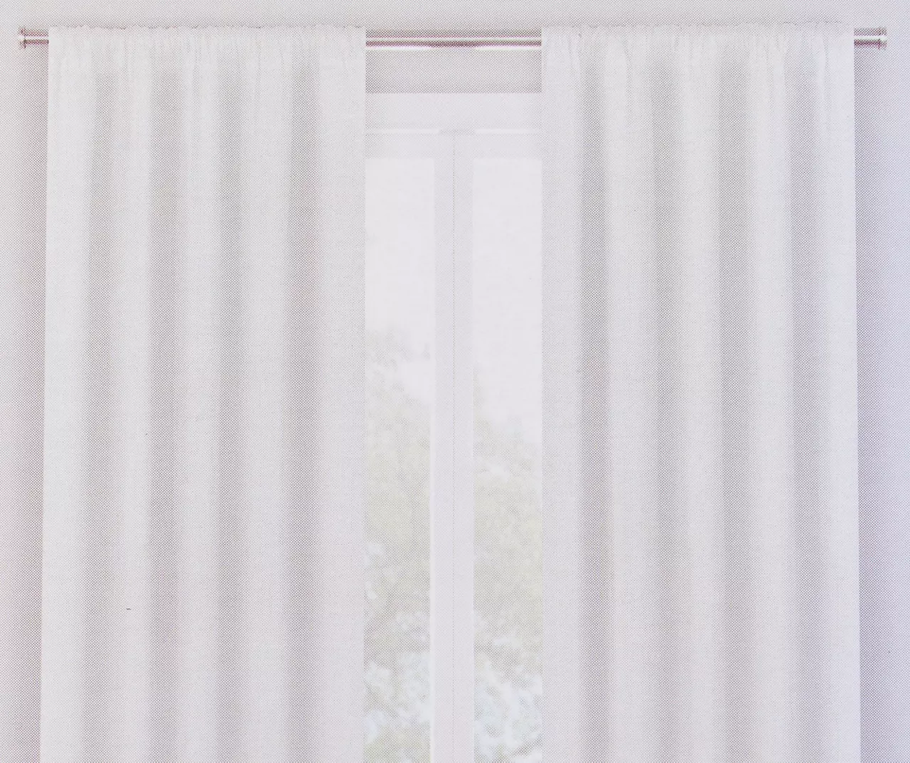 Benley White Blackout Rod Pocket Curtain Panel Pair, (63") - Image 2