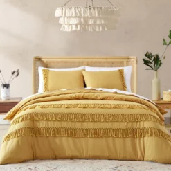 Willa Marigold Tassel Stripe Twin XL 2-Piece Comforter Set