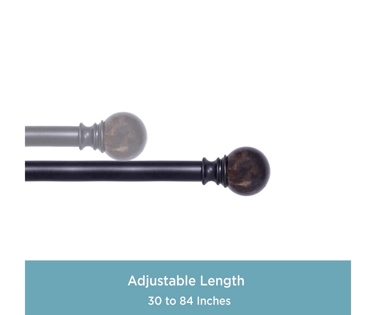 Kenney Marble 1" Adjustable Curtain Rod - Image 4