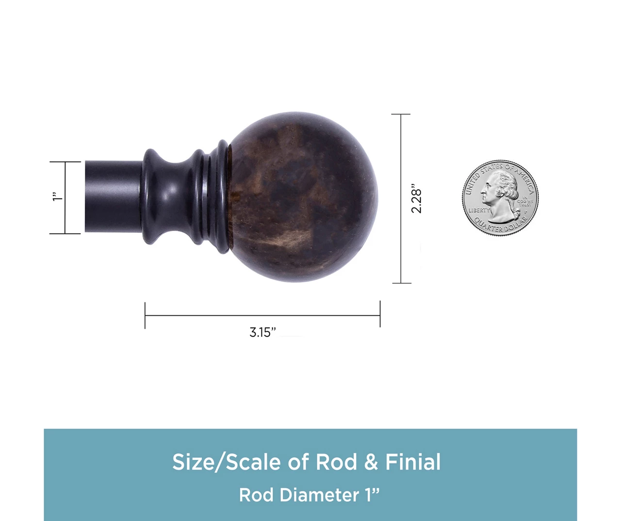 Kenney Marble 1" Adjustable Curtain Rod - Image 5