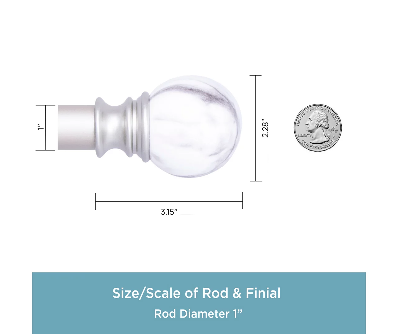 Kenney Marble 1" Adjustable Curtain Rod - Image 12