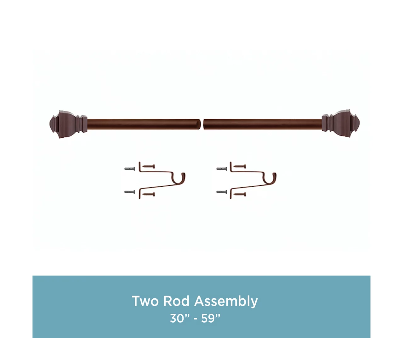 Riley Chocolate 1" Adjustable Curtain Rod, (30"-84") - Image 5