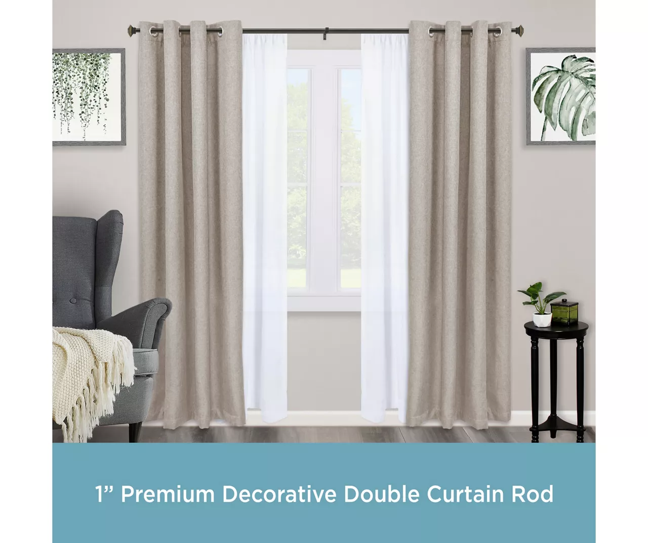 Kenney Mission 1" Adjustable Double Curtain Rod - Image 7