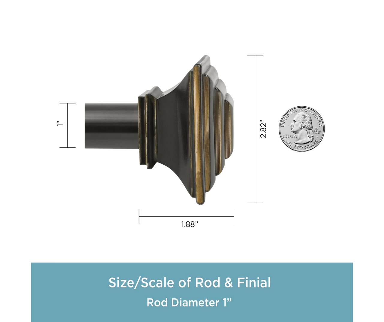 Kenney Mission 1" Adjustable Double Curtain Rod - Image 8
