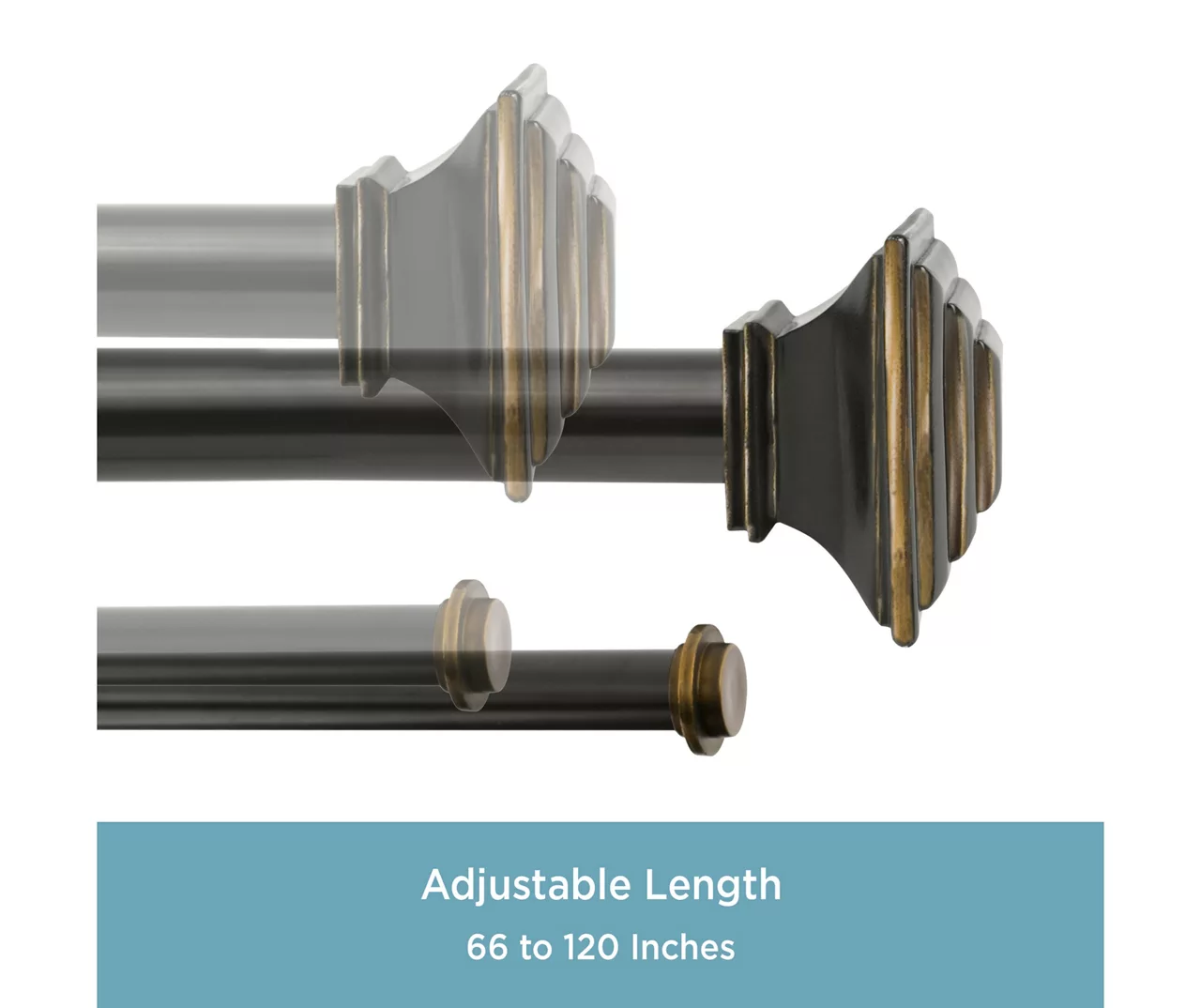 Kenney Mission 1" Adjustable Double Curtain Rod - Image 9