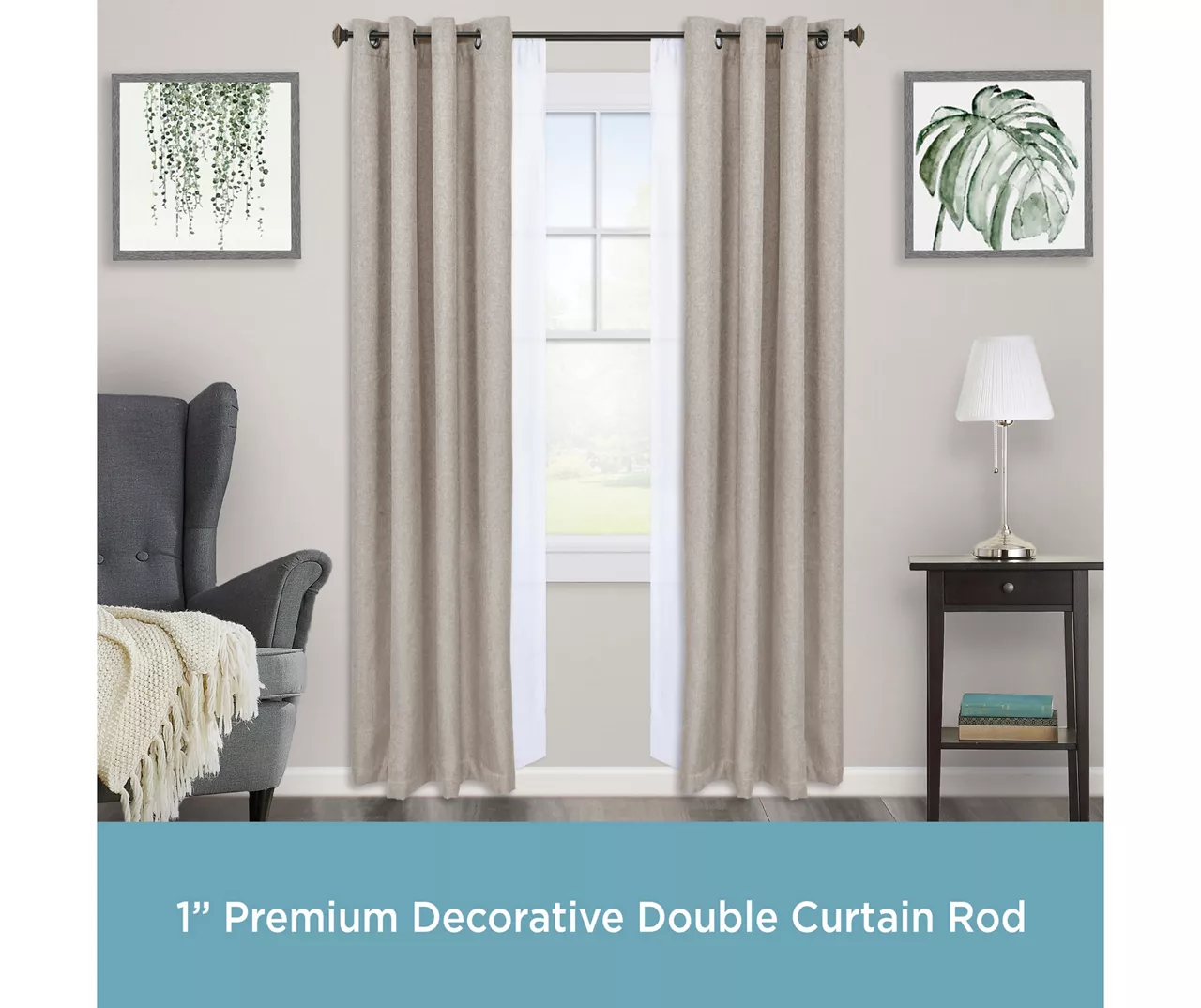 Kenney Mission 1" Adjustable Double Curtain Rod - Image 3