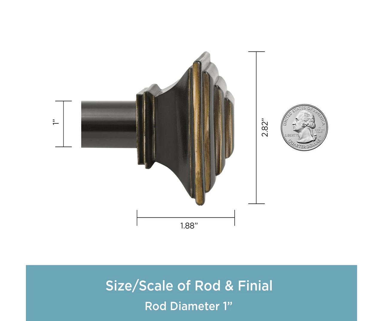 Kenney Mission 1" Adjustable Double Curtain Rod - Image 4