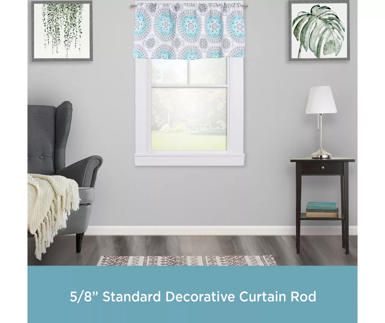 Phoenix Brushed Nickel 5/8" Adjustable Curtain Rod, (28"-48") - Image 2