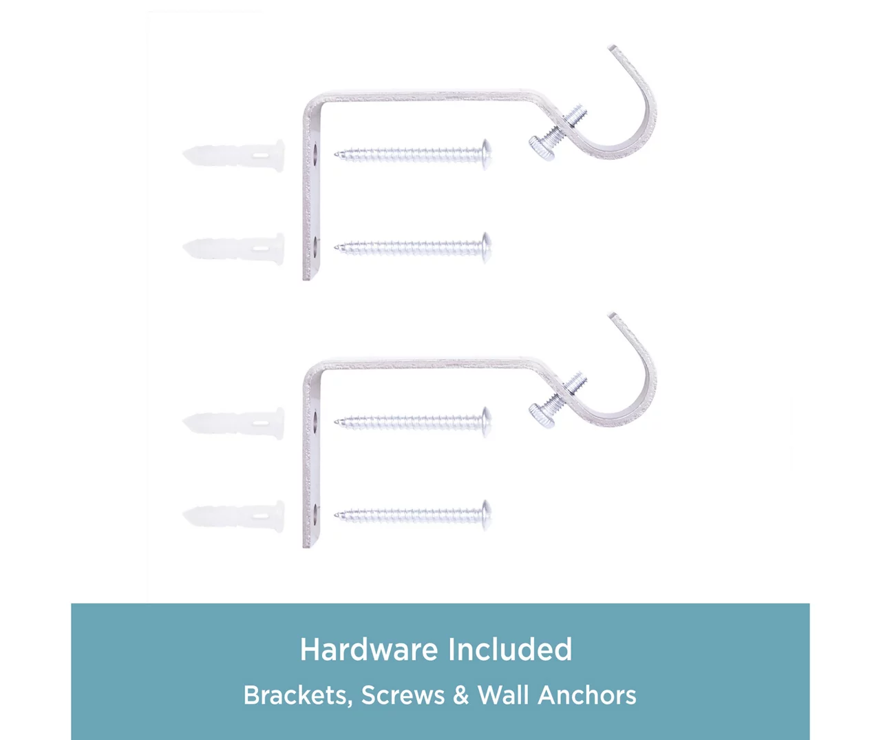 Phoenix Brushed Nickel 5/8" Adjustable Curtain Rod, (28"-48") - Image 5