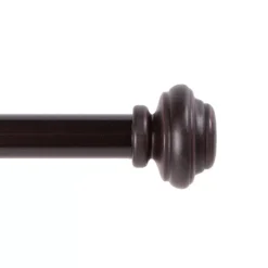 Lenon Weathered Brown 5/8" Adjustable Curtain Rod, (28"-48")