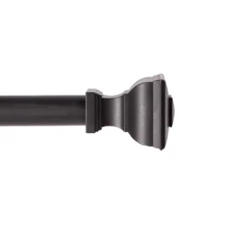 Mavis Matte Black 5/8" Adjustable Curtain Rod, (28"-48")