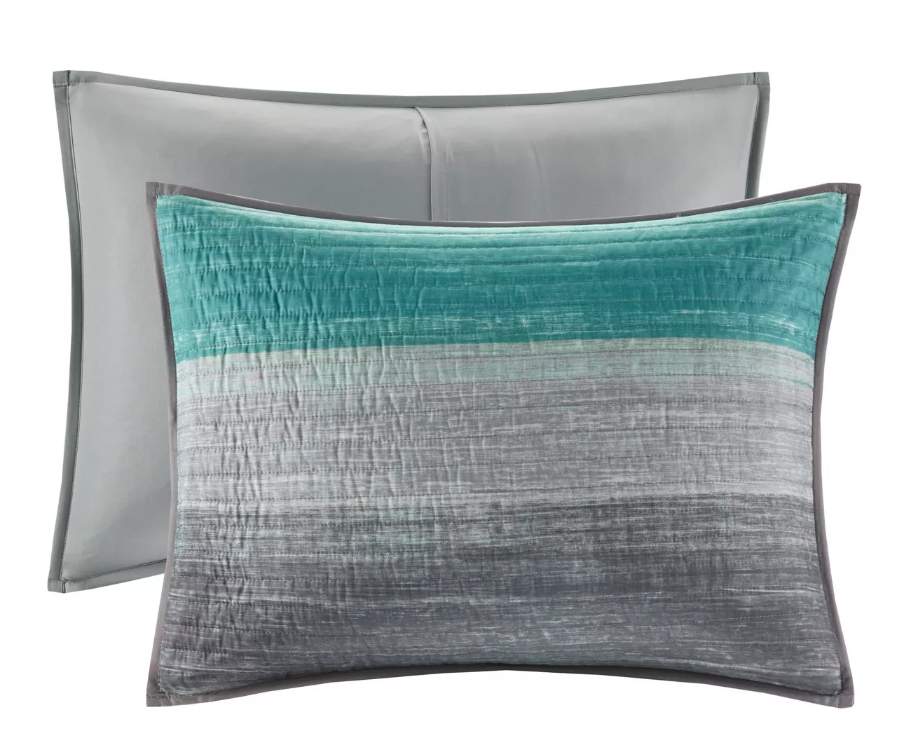 Seth Aqua & Gray Paint Stroke King 8-Piece Quilted Coverlet Set - Image 5