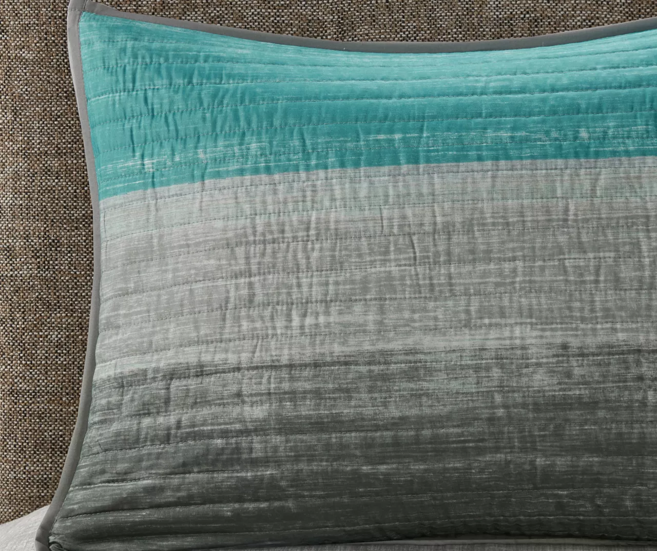 Seth Aqua & Gray Paint Stroke King 8-Piece Quilted Coverlet Set - Image 7