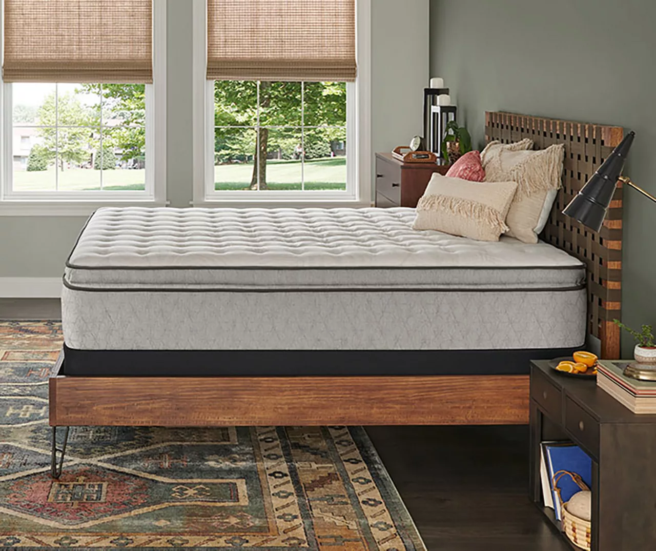 Sealy Dean Twin Euro Pillow Top Mattress & Low Profile Box Spring Set - Image 2